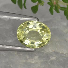 0.90 ct Yellow Chrysoberyl Gemstone, Chrysoberyl Gem in Oval Facet Shape for Sale.