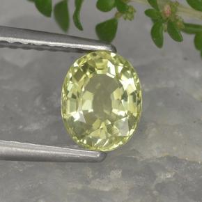 0.90 ct Yellow Chrysoberyl Stone, Natural Chrysoberyl in Oval Facet Shape for Sale