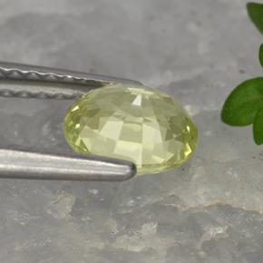 Chrysoberyl Gemstone in 6.3 x 5.1 mm Size for Sale, Chrysoberyl Stone in Medium Yellow Color