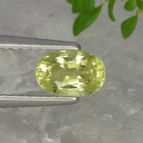 0.76 ct Yellow Chrysoberyl Gemstone, Chrysoberyl Gem in Oval Facet Shape for Sale.