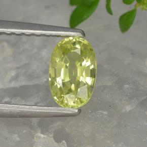 0.76 ct Yellow Chrysoberyl Stone, Natural Chrysoberyl in Oval Facet Shape for Sale