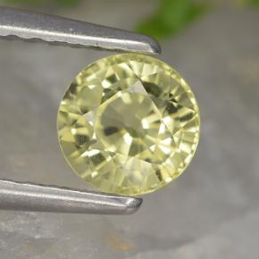 0.77 ct Yellow Chrysoberyl Gemstone, Chrysoberyl Gem in Round Facet Shape for Sale.