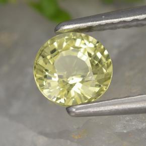 0.77 ct Yellow Chrysoberyl Stone, Natural Chrysoberyl in Round Facet Shape for Sale