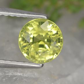 1.21 ct Yellow Chrysoberyl Gemstone, Chrysoberyl Gem in Round Facet Shape for Sale.