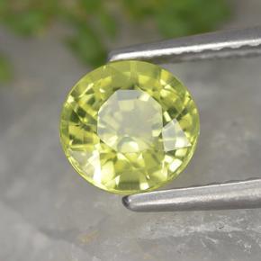 1.21 ct Yellow Chrysoberyl Stone, Natural Chrysoberyl in Round Facet Shape for Sale