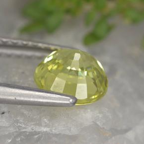 Chrysoberyl Gemstone in 6 mm (calibrated) Size for Sale, Chrysoberyl Stone in Greenish Yellow Color