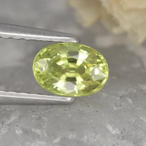 0.65 ct Yellow Chrysoberyl Gemstone, Chrysoberyl Gem in Oval Facet Shape for Sale.