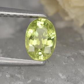 0.65 ct Yellow Chrysoberyl Stone, Natural Chrysoberyl in Oval Facet Shape for Sale