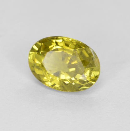 0.57 ct Yellow Chrysoberyl Stone, Natural Chrysoberyl in Oval Facet Shape for Sale