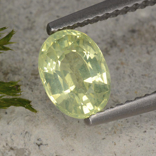 Светло-зеленовато-желтый Хризоберилл Камень - 1.1ct Фасетный Овал (ID: 496985)