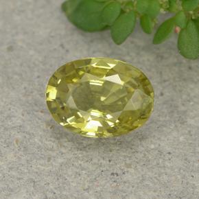 Pineapple Yellow Хризоберилл Камень - 0.9ct Фасетный Овал (ID: 497904)