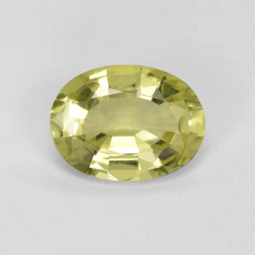 Jaune verdâtre Chrysobéryl gemme - 1.1ct Ovale facette (ID: 497912)