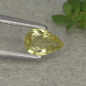 0.45 ct Yellow Chrysoberyl Gemstone, Chrysoberyl Gem in Pear Facet Shape for Sale.