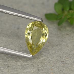 0.45 ct Yellow Chrysoberyl Stone, Natural Chrysoberyl in Pear Facet Shape for Sale