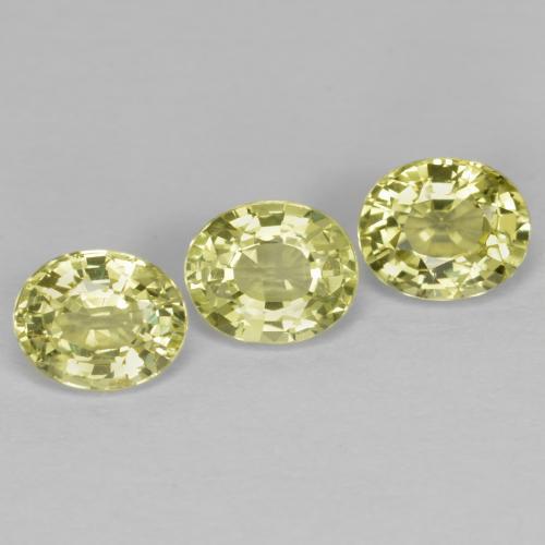 1.58 ctw Yellow Chrysoberyl Gemstones, Chrysoberyl Gems in Oval Facet Shape for Sale.