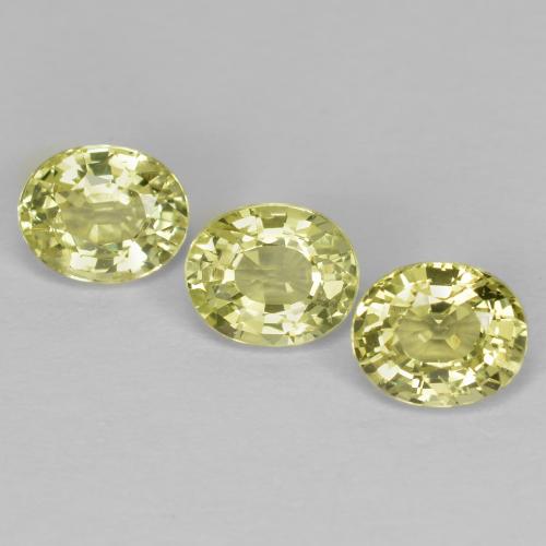 1.58 ctw Yellow Chrysoberyl Stones, Natural Chrysoberyl in Oval Facet Shape for Sale