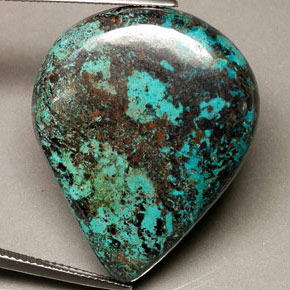 43.81 ct Multicolor Chrysocolla Stone, Natural Chrysocolla in Pear Cabochon Shape for Sale