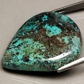 Chrysocolla Gemstone in 31.9 x 25.7 mm Size for Sale, Chrysocolla Stone in Multicolor Color