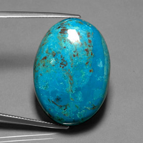 36.15 ct Multicolor Chrysocolla Gemstone, Chrysocolla Gem in Oval Cabochon Shape for Sale.