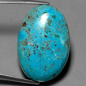 26.90 ct Multicolor Chrysocolla Gemstone, Chrysocolla Gem in Oval Cabochon Shape for Sale.