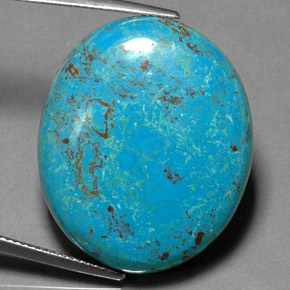 30.84 ct Multicolor Chrysocolla Gemstone, Chrysocolla Gem in Oval Cabochon Shape for Sale.