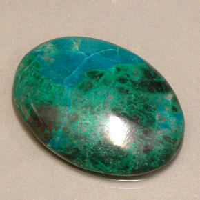 20.04 ct Multicolor Chrysocolla Stone, Natural Chrysocolla in Oval Cabochon Shape for Sale