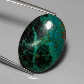 20.56 ct Multicolor Chrysocolla Stone, Natural Chrysocolla in Oval Cabochon Shape for Sale