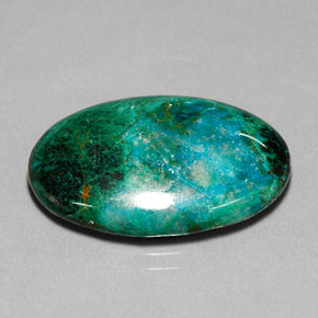 19.52 ct Multicolor Chrysocolla Stone, Natural Chrysocolla in Oval Cabochon Shape for Sale