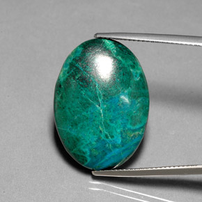 20.30 ct Multicolor Chrysocolla Gemstone, Chrysocolla Gem in Oval Cabochon Shape for Sale.