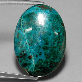 21.92 ct Multicolor Chrysocolla Stone, Natural Chrysocolla in Oval Cabochon Shape for Sale