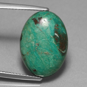 7.78 ct Green Chrysocolla Stone, Natural Chrysocolla in Oval Cabochon Shape for Sale