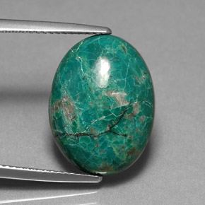 7.80 ct Green Chrysocolla Stone, Natural Chrysocolla in Oval Cabochon Shape for Sale