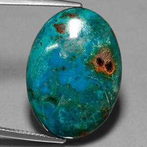 20.31 ct Multicolor Chrysocolla Gemstone, Chrysocolla Gem in Oval Cabochon Shape for Sale.