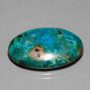20.31 ct Multicolor Chrysocolla Stone, Natural Chrysocolla in Oval Cabochon Shape for Sale