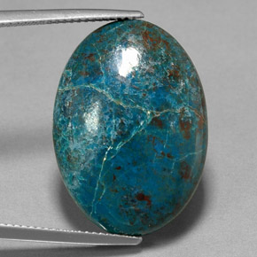 16.93 ct Multicolor Chrysocolla Stone, Natural Chrysocolla in Oval Cabochon Shape for Sale