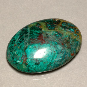 18.89 ct Multicolor Chrysocolla Gemstone, Chrysocolla Gem in Oval Cabochon Shape for Sale.