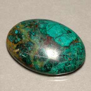 18.89 ct Multicolor Chrysocolla Stone, Natural Chrysocolla in Oval Cabochon Shape for Sale