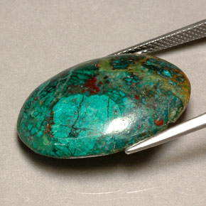 Chrysocolla Gemstone in 25.1 x 17.9 mm Size for Sale, Chrysocolla Stone in Multicolor Color