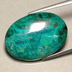 19.56 ct Multicolor Chrysocolla Gemstone, Chrysocolla Gem in Oval Cabochon Shape for Sale.