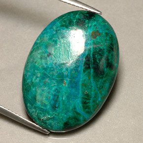 19.56 ct Multicolor Chrysocolla Stone, Natural Chrysocolla in Oval Cabochon Shape for Sale