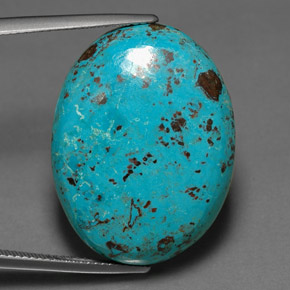 28.14 ct Multicolor Chrysocolla Stone, Natural Chrysocolla in Oval Cabochon Shape for Sale