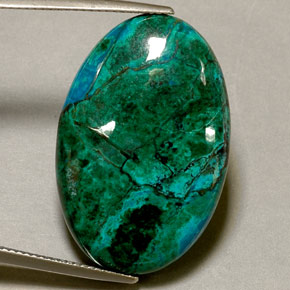 32.46 ct Multicolor Chrysocolla Stone, Natural Chrysocolla in Oval Cabochon Shape for Sale
