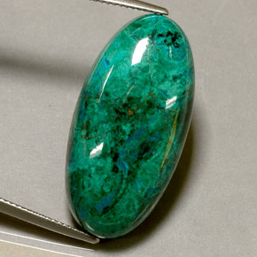 34.11 ct Multicolor Chrysocolla Stone, Natural Chrysocolla in Oval Cabochon Shape for Sale