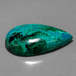 28.28 ct Multicolor Chrysocolla Gemstone, Chrysocolla Gem in Pear Cabochon Shape for Sale.