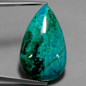 28.28 ct Multicolor Chrysocolla Stone, Natural Chrysocolla in Pear Cabochon Shape for Sale
