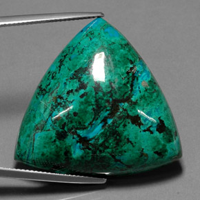 63.50 ct Multicolor Chrysocolla Gemstone, Chrysocolla Gem in Trillion Cabochon Shape for Sale.