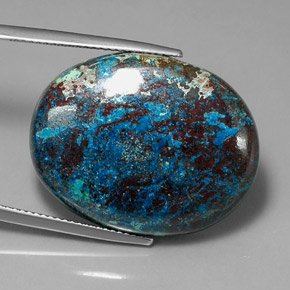 37.06 ct Multicolor Chrysocolla Stone, Natural Chrysocolla in Oval Cabochon Shape for Sale