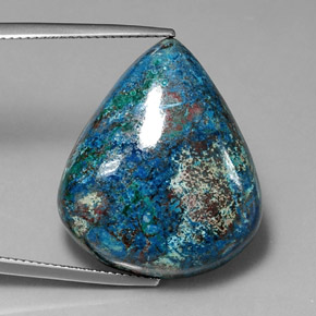 32.81 ct Multicolor Chrysocolla Stone, Natural Chrysocolla in Pear Cabochon Shape for Sale