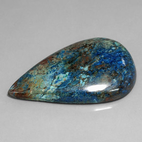41.46 ct Multicolor Chrysocolla Gemstone, Chrysocolla Gem in Pear Cabochon Shape for Sale.