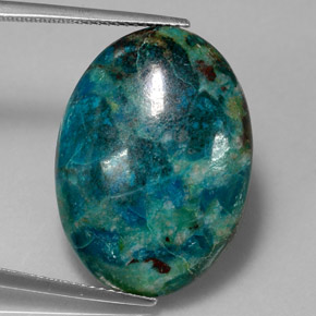 18.82 ct Multicolor Chrysocolla Gemstone, Chrysocolla Gem in Oval Cabochon Shape for Sale.